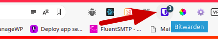 Bitwarden icon in the browser